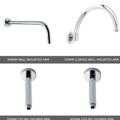 Butler & Rose Victoria 300mm Traditional Fixed Apron Shower Head & Arm
