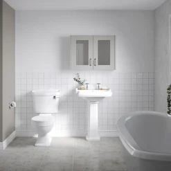 Butler & Rose Winston 580mm Full Pedestal & Basin - 2 Tap Hole