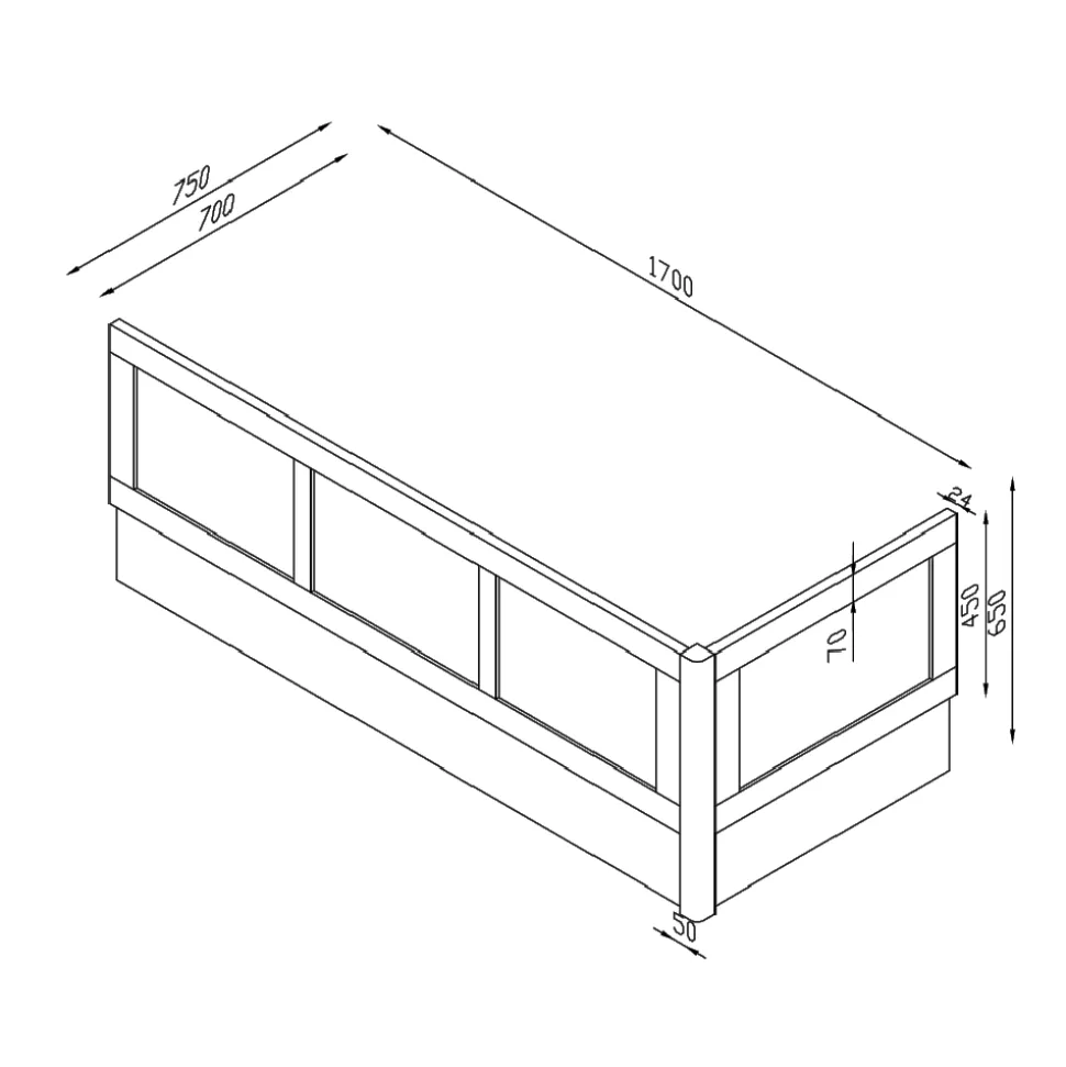 Butler & Rose Wooden Bath Corner Post