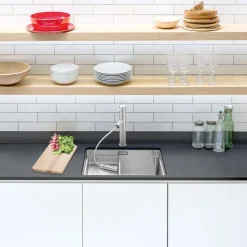 Caple Axle 1 Bowl Inset or Undermount Stainless Steel Sink with Waste & Accessory Kit - 540 x 440mm
