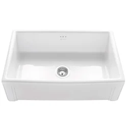 Caple Belfast Large Single Bowl White Ceramic Kitchen Sink - 760 x 460mm