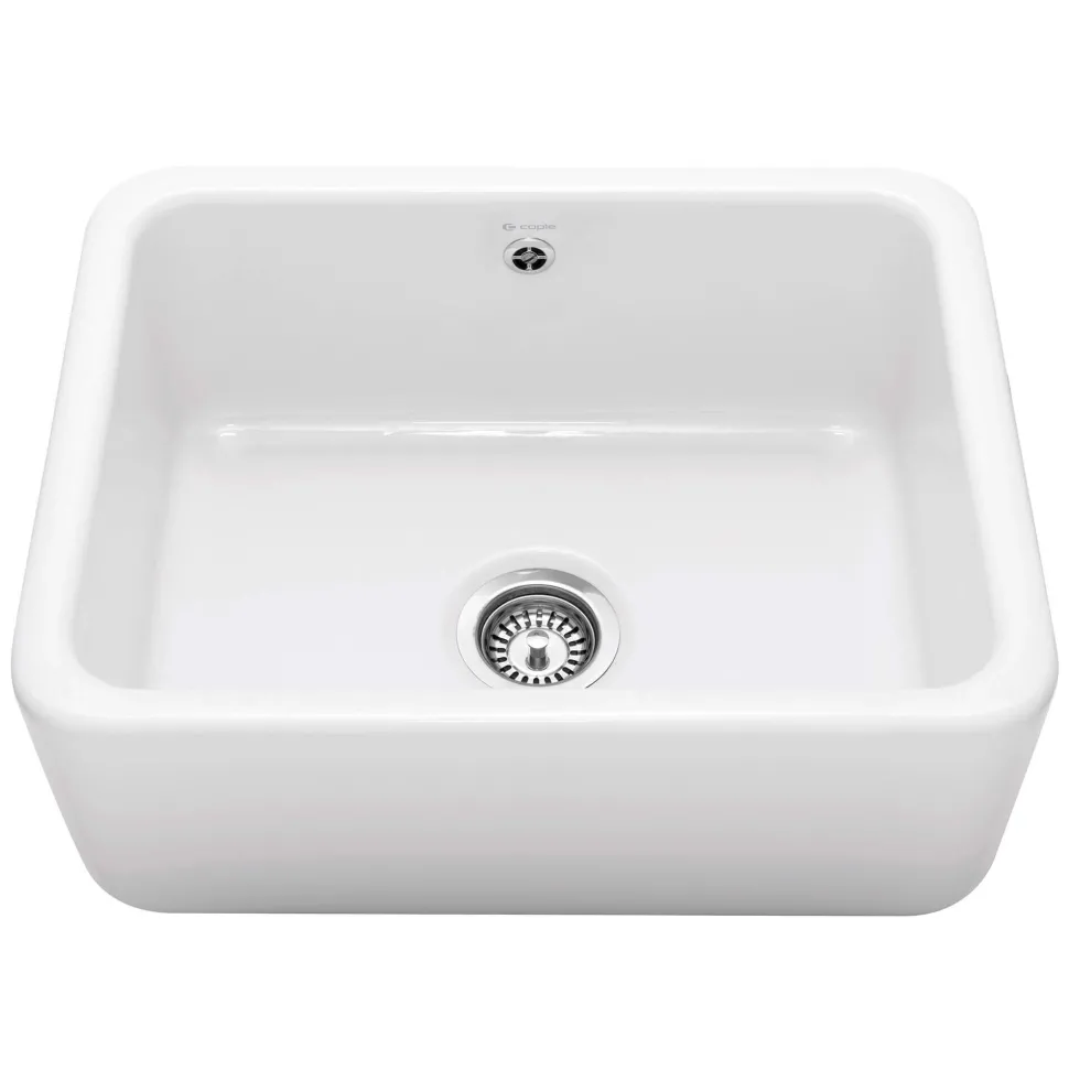 Caple Butler Single Bowl White Ceramic Kitchen Sink - 595 x 460mm
