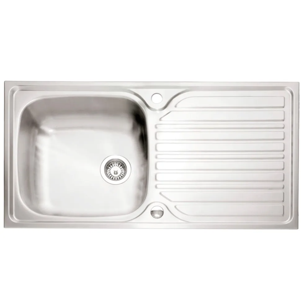 Caple Crane 1 Bowl Satin Stainless Steel Sink & Waste Kit with Reversible Drainer - 965 x 510mm