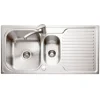 Caple Dove 1.5 Bowl Satin Stainless Steel Sink & Waste Kit with Reversible Drainer - 1000 x 500mm