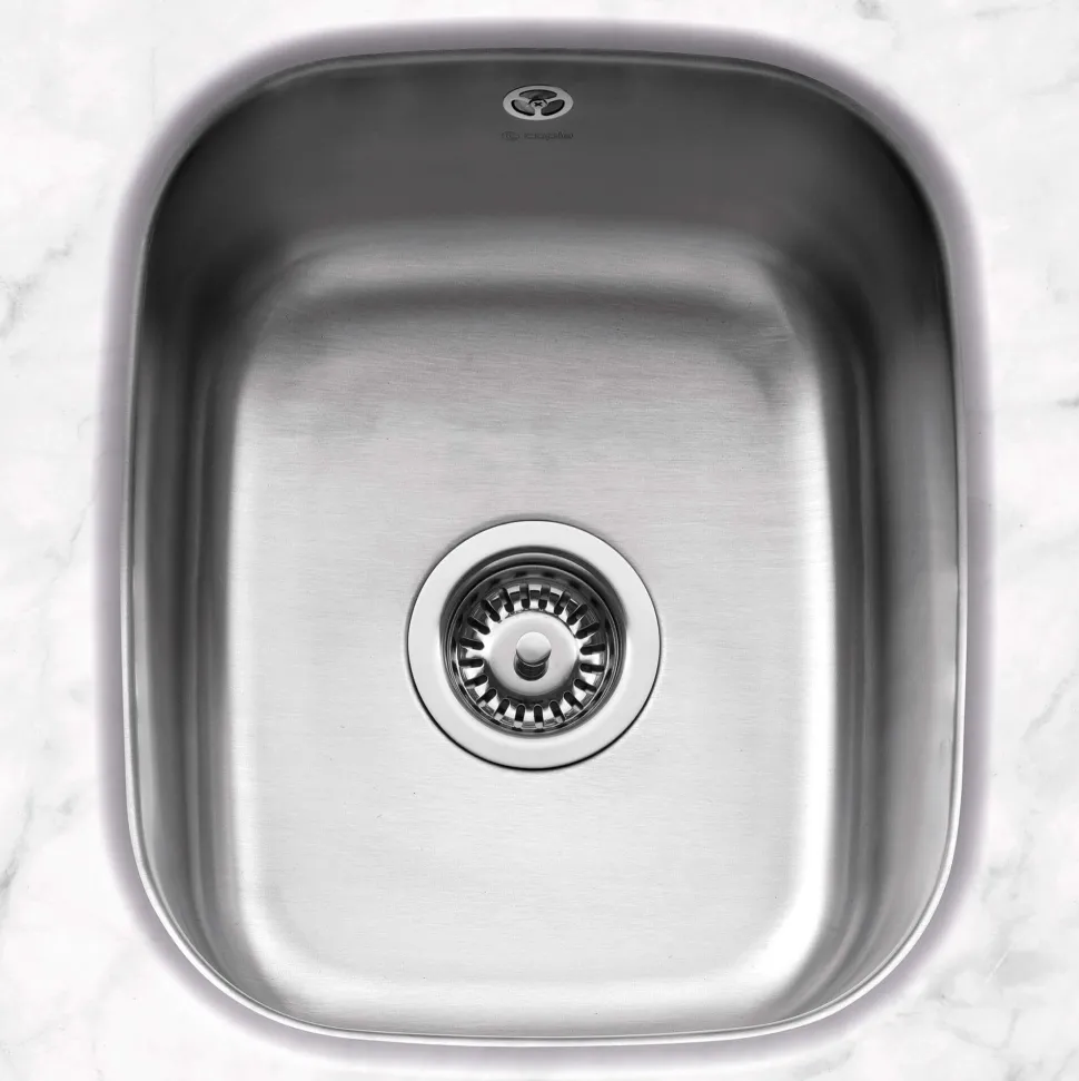Caple Form 1 Bowl Undermount Satin Stainless Steel Sink & Waste Kit - 370 x 435mm