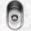 Caple Form 0.5 Bowl Undermount Satin Stainless Steel Sink & Waste Kit - 205 x 340mm