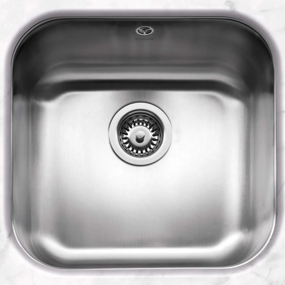 Caple Form 1 Bowl Undermount Satin Stainless Steel Sink & Waste Kit - 452 x 434mm