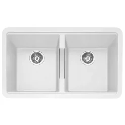 Caple Leesti 2 Bowl Undermount Granite Composite Kitchen Sink & Waste Kit - 824 x 481mm