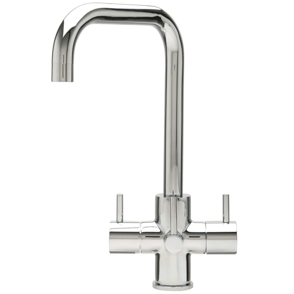 Caple Natick Puriti Triple Lever Mono Kitchen Mixer & Cold Filtered Water Tap - Chrome