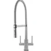Caple Novato Twin Lever Mono Pull Out Spray Kitchen Mixer - Stainless Steel