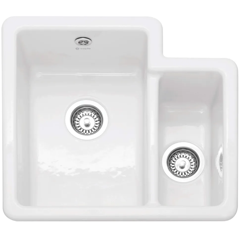 Caple Paladin 1.5 Bowl Inset or Undermount White Ceramic Kitchen Sink - 548 x 500mm