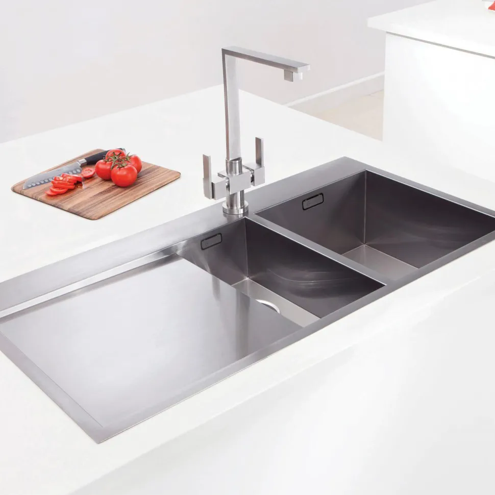 Caple Robo Twin Lever Mono Kitchen Mixer - Stainless Steel
