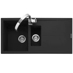 Caple Sotera 1.5 Bowl Granite Composite Kitchen Sink & Waste Kit with Reversible Drainer - 1000 x 500mm