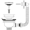 Caple Stainless Steel Square Overflow Waste Kit