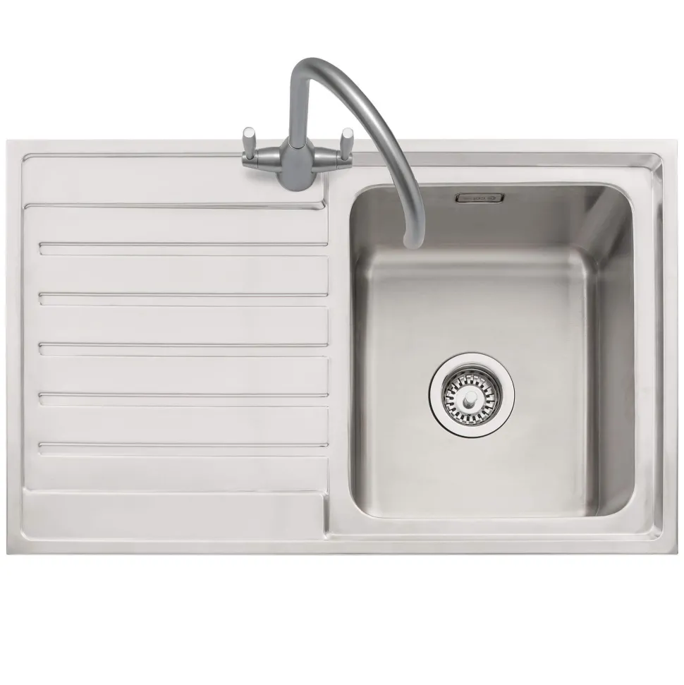 Caple Vanga 1 Bowl Satin Stainless Steel Sink & Waste Kit - 800 x 500mm