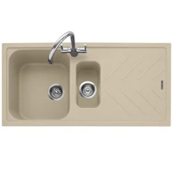 Caple Veis 1.5 Bowl Granite Composite Kitchen Sink & Waste Kit with Reversible Drainer - 1000 x 500mm