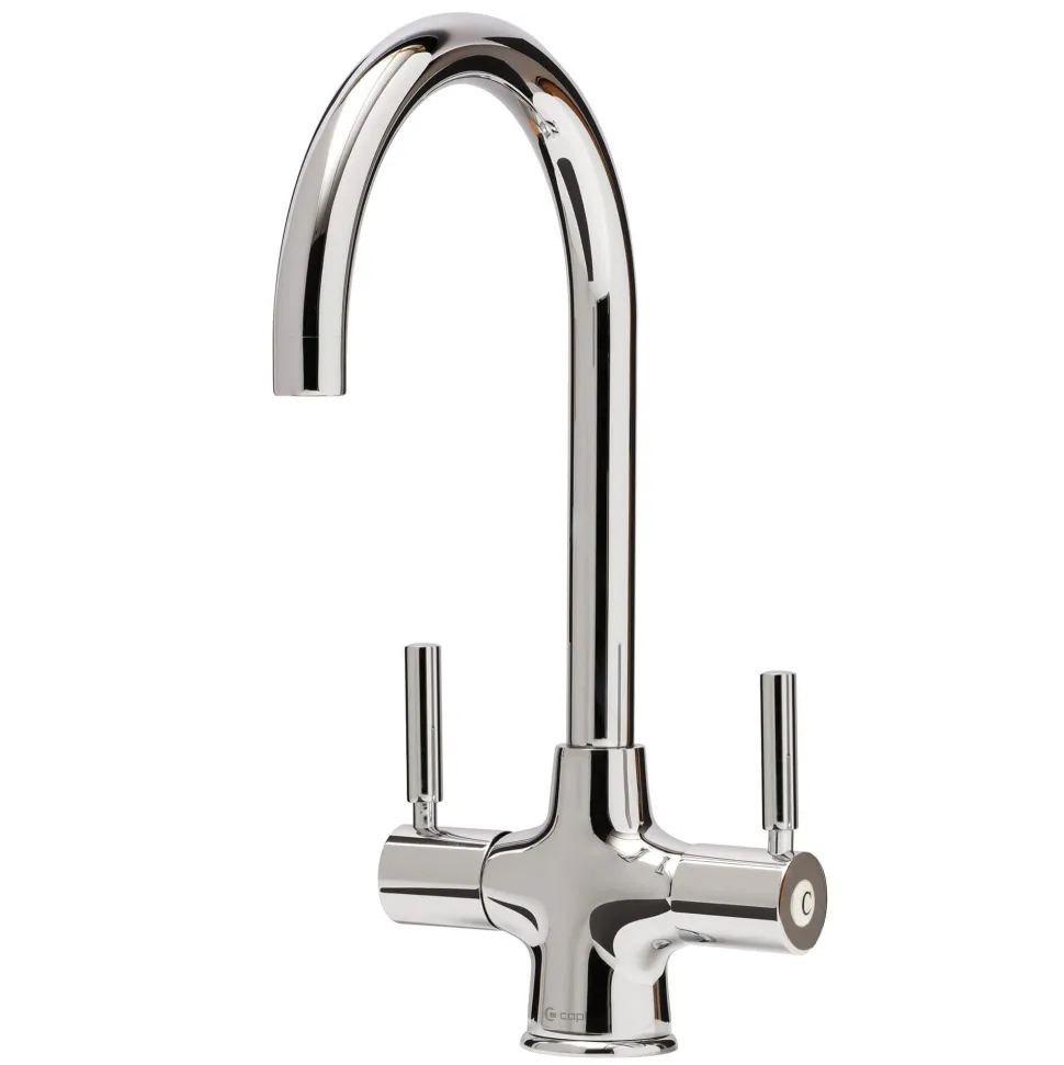 Caple Washington Twin Lever WRAS Approved Mono Kitchen Mixer - Chrome