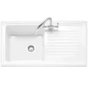 Caple Wiltshire 1 Bowl White Ceramic Kitchen Sink with Reversible Drainer - 1010 x 525mm
