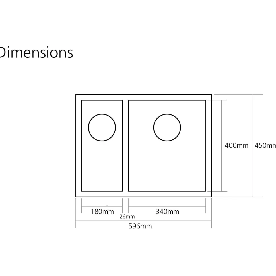 Caple Zero 1.5 Bowl Inset or Undermount Brushed Stainless Steel Sink & Waste Kit - 596 x 450mm