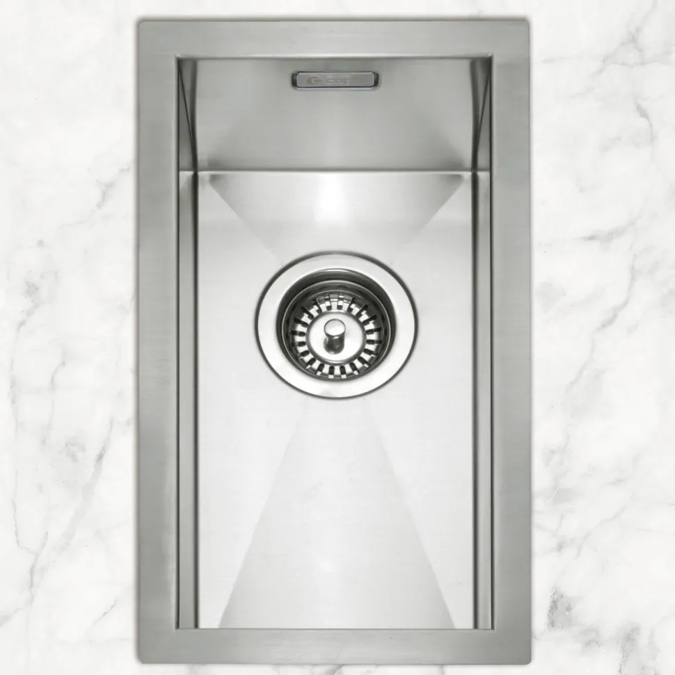 Caple Zero 0.5 Bowl Inset or Undermount Brushed Stainless Steel Sink & Waste Kit - 250 x 450mm