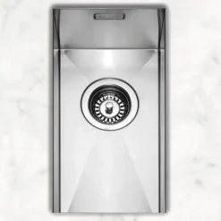 Caple Zero 0.5 Bowl Inset or Undermount Brushed Stainless Steel Sink & Waste Kit - 250 x 450mm