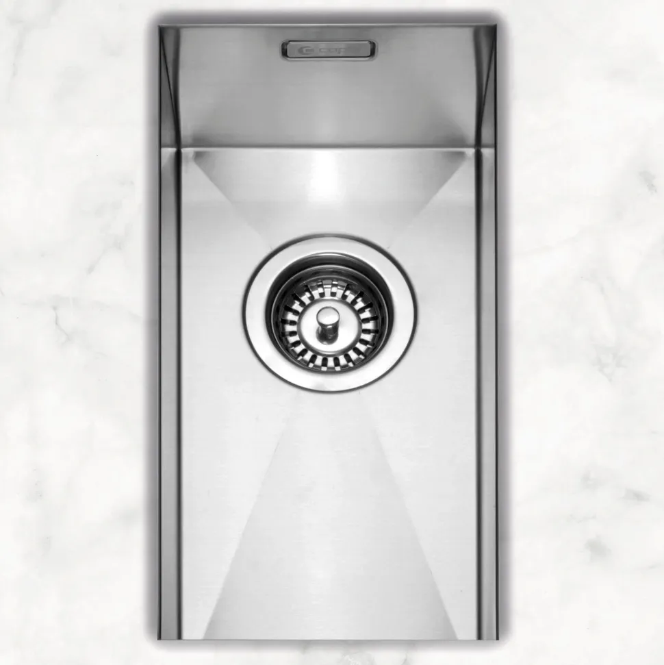 Caple Zero 0.5 Bowl Inset or Undermount Brushed Stainless Steel Sink & Waste Kit - 250 x 450mm