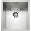 Caple Zero 1 Bowl Inset or Undermount Brushed Stainless Steel Sink & Waste Kit - 400 x 450mm