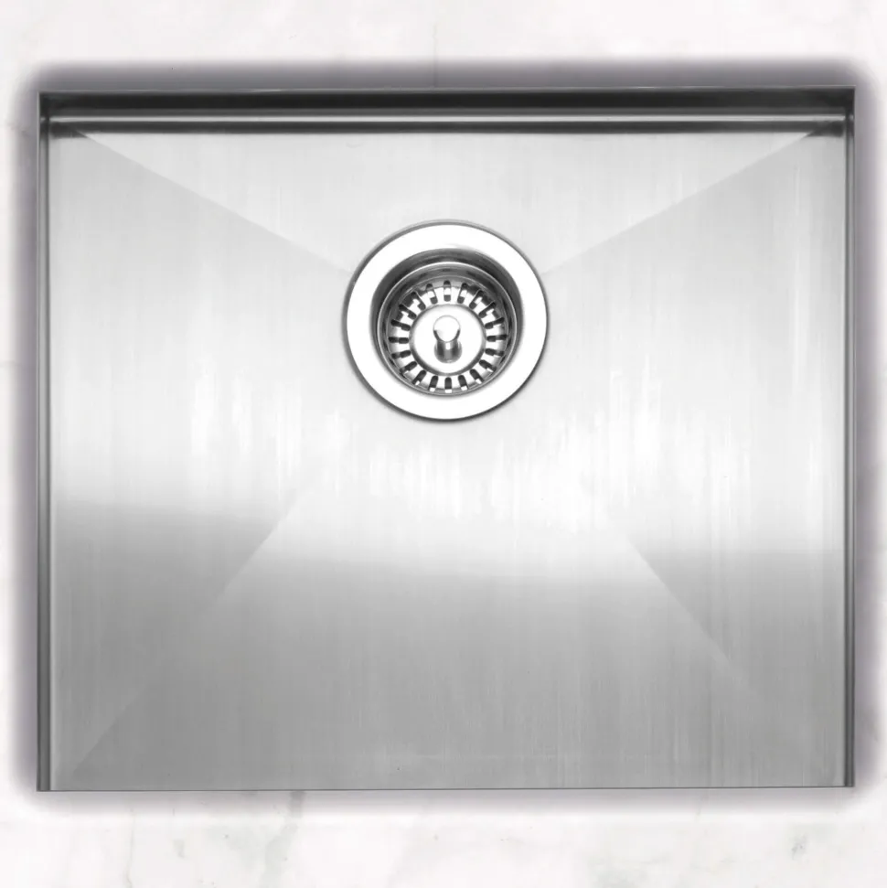 Caple Zero Inset or Undermount Brushed Stainless Steel Drainer & Waste Kit - 500 x 450mm
