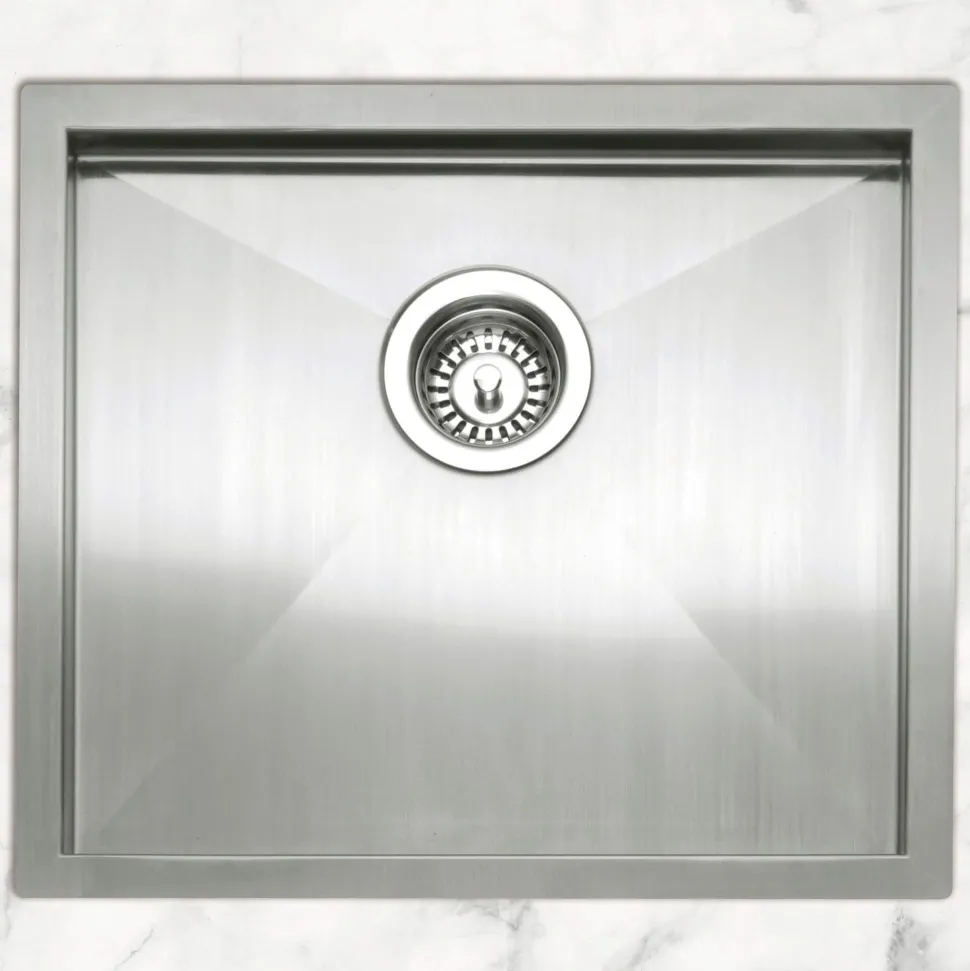 Caple Zero Inset or Undermount Brushed Stainless Steel Drainer & Waste Kit - 500 x 450mm