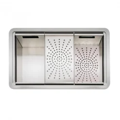 Caple Zona Large Single Bowl Brushed Stainless Steel Sink & Waste Kit with Accessory Pack - 496 x 300mm