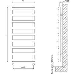 Carisa Aldo Oval Steel Ladder Heated Towel Rail