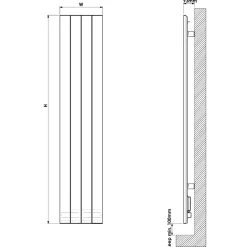 Carisa Boreas N Vertical Electric Single Panel Aluminium Radiator with Smart Wifi Thermostat
