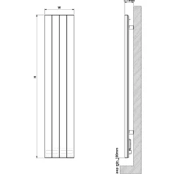 Carisa Boreas S Vertical Electric Single Panel Aluminium Radiator with Smart Wifi Thermostat