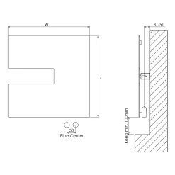 Carisa Coventry Steel Flat Panel Heated Towel Rail - 470 x 470mm