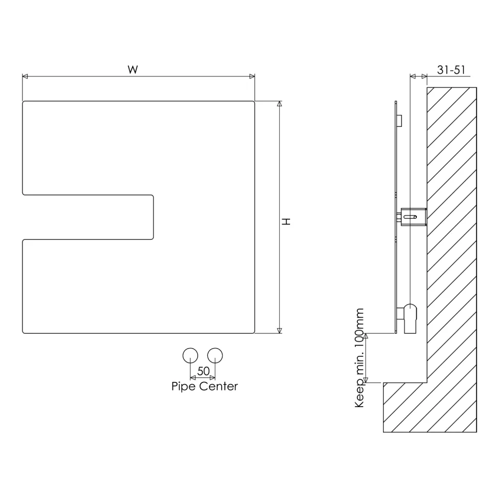 Carisa Coventry Steel Flat Panel Heated Towel Rail - 470 x 470mm