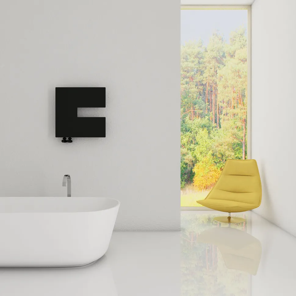 Carisa Coventry Steel Flat Panel Heated Towel Rail - 470 x 470mm