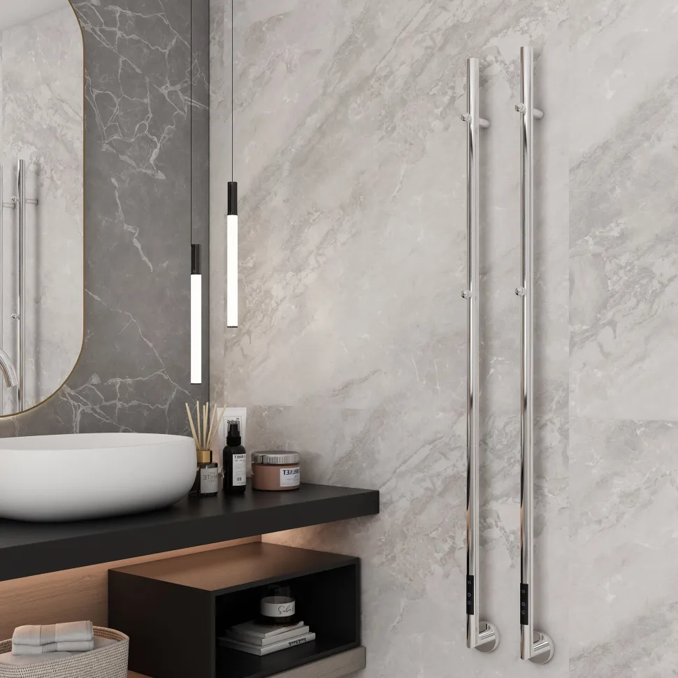 Carisa Dante Stainless Steel Single Electric Heated Towel Bar