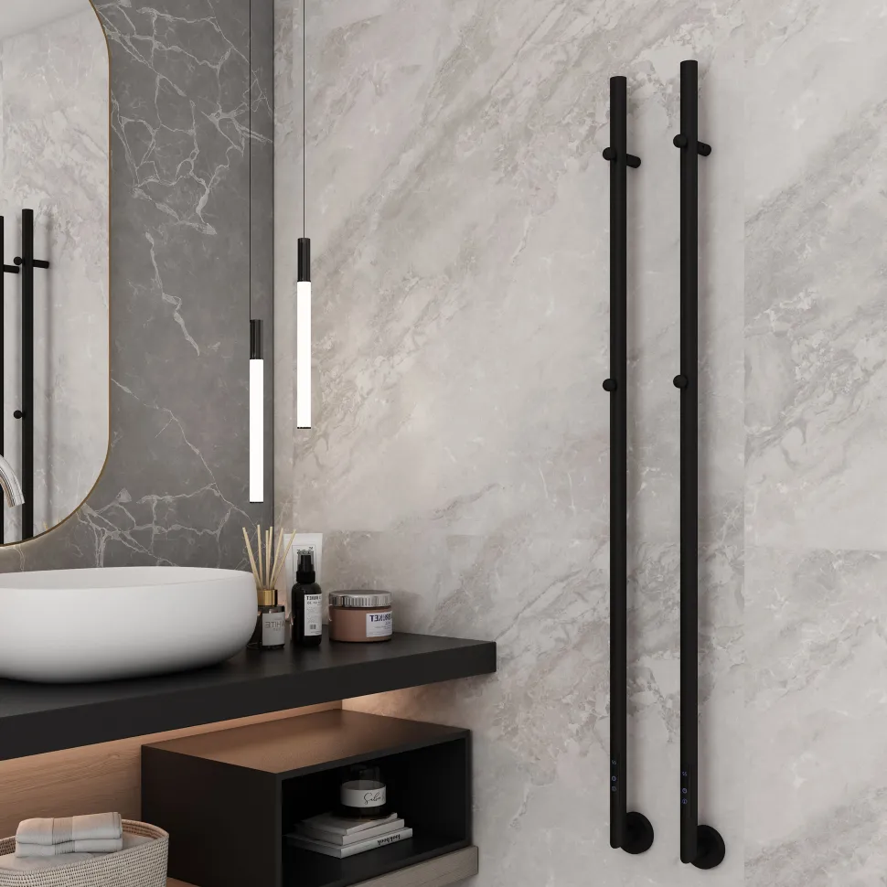 Carisa Dante Stainless Steel Single Electric Heated Towel Bar