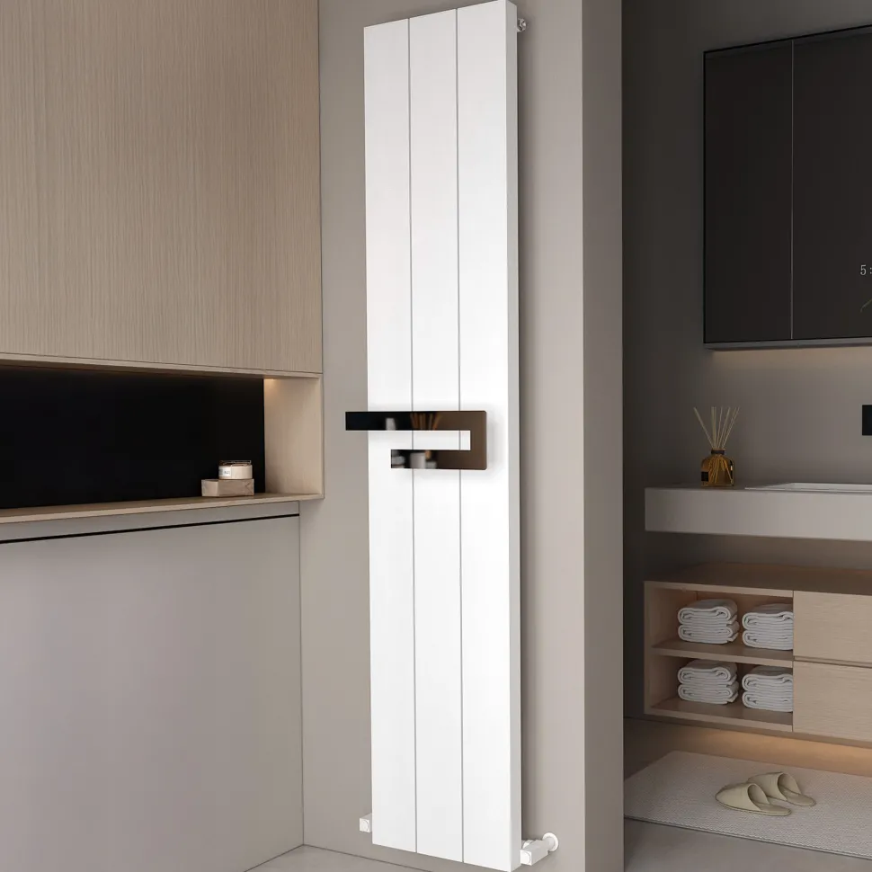 Carisa Elvino Bath Aluminium Vertical Radiator & Towel Rail