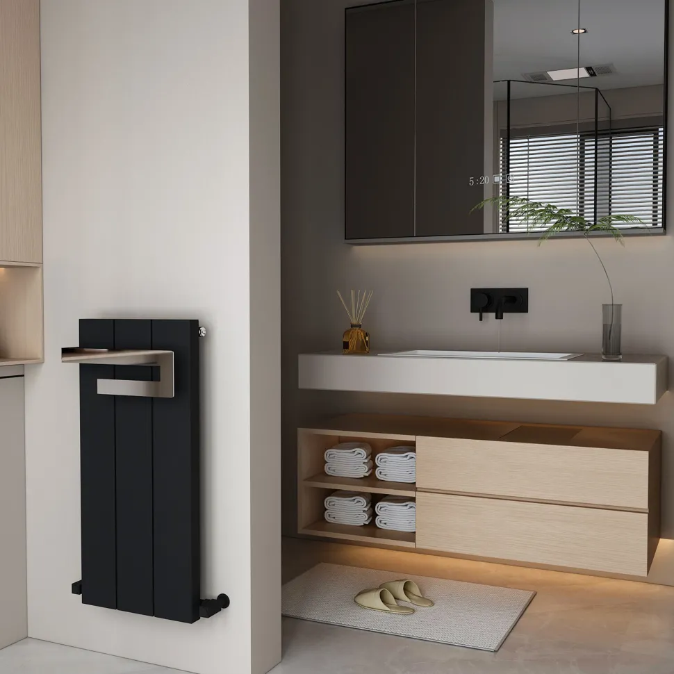 Carisa Elvino Bath Aluminium Vertical Radiator & Towel Rail