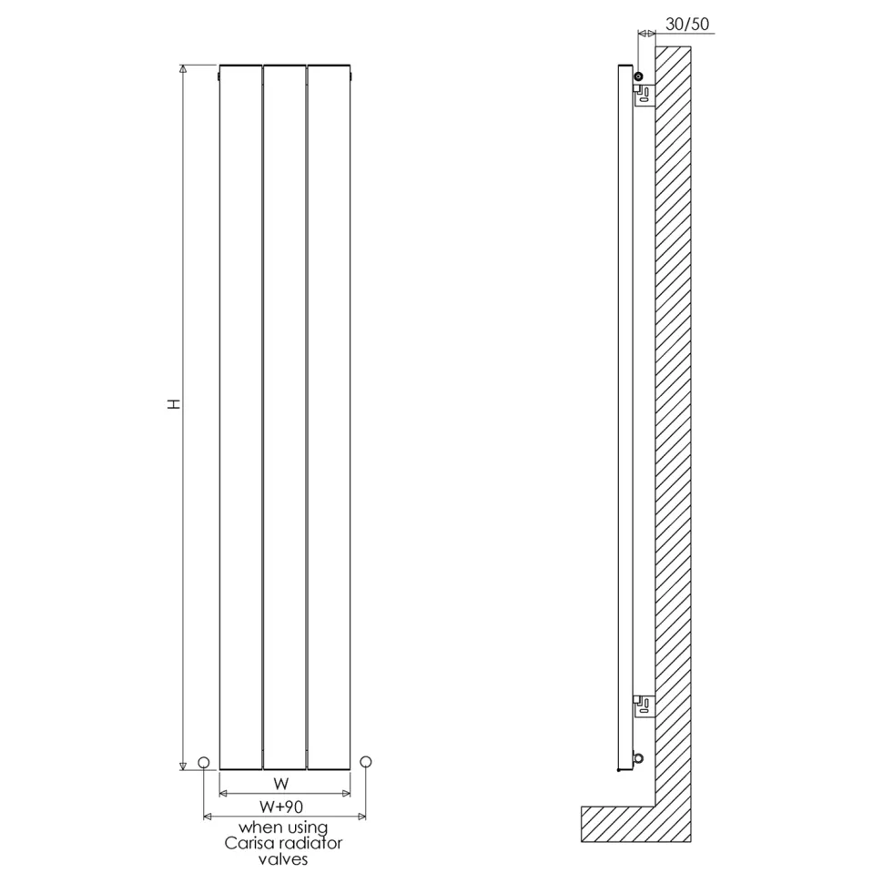 Carisa Elvino Horizontal Aluminium Radiator