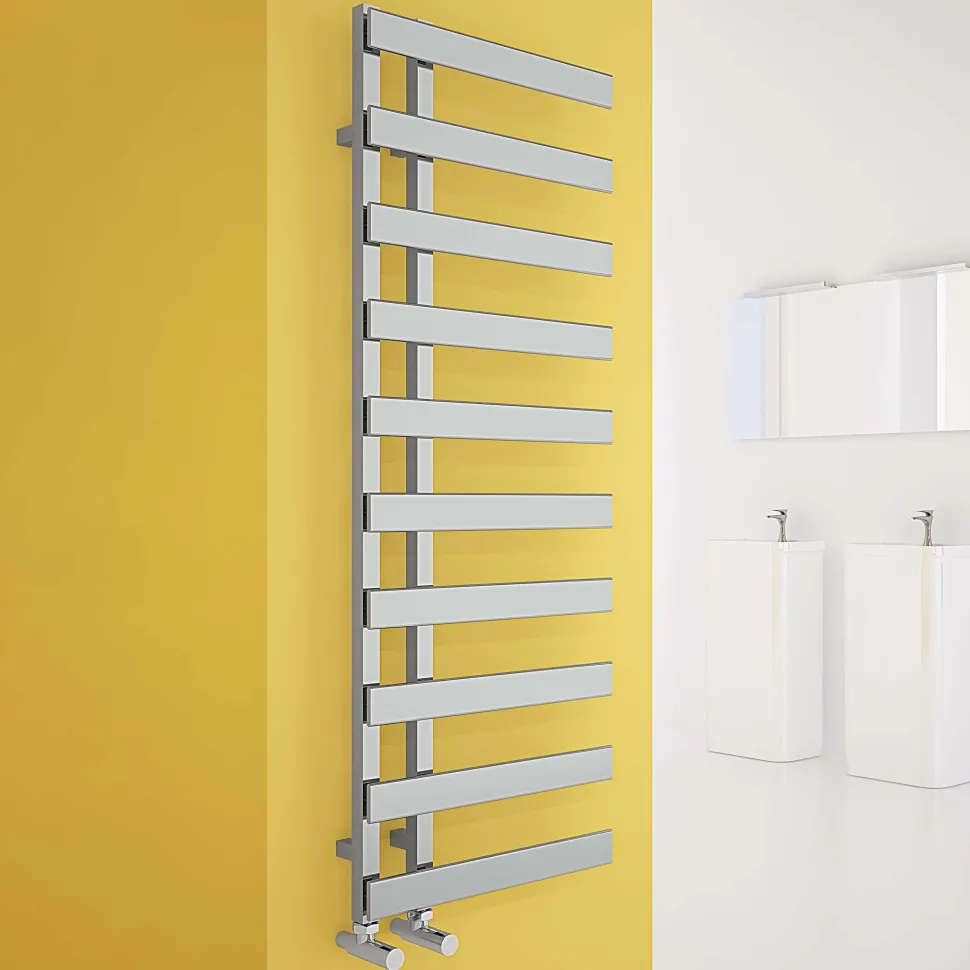 Carisa Floris Offset Ladder Steel Heated Towel Rail