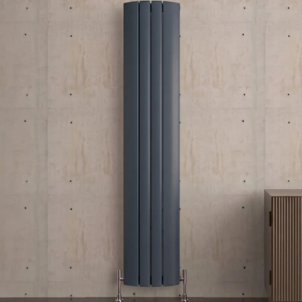 Carisa Gaia Oval Single Panel Vertical Aluminium Radiator