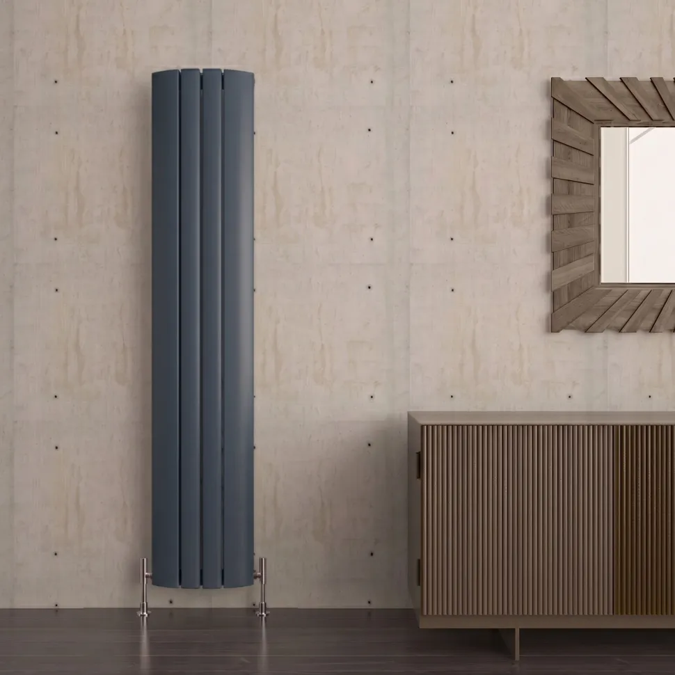 Carisa Gaia Oval Single Panel Vertical Aluminium Radiator