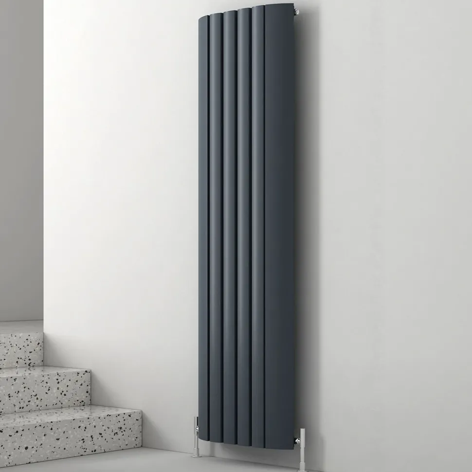 Carisa Gaia Oval Single Panel Vertical Aluminium Radiator
