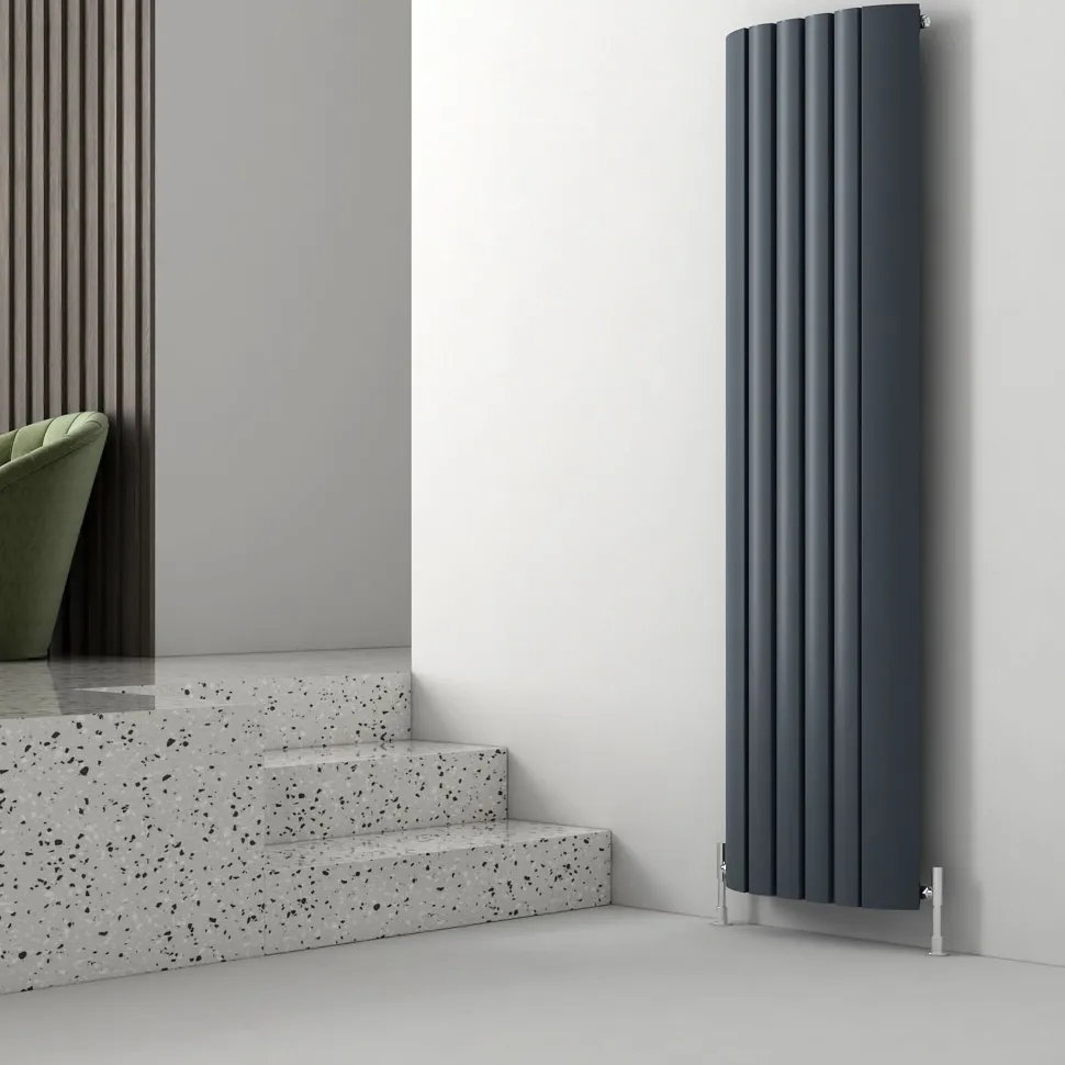 Carisa Gaia Oval Single Panel Vertical Aluminium Radiator