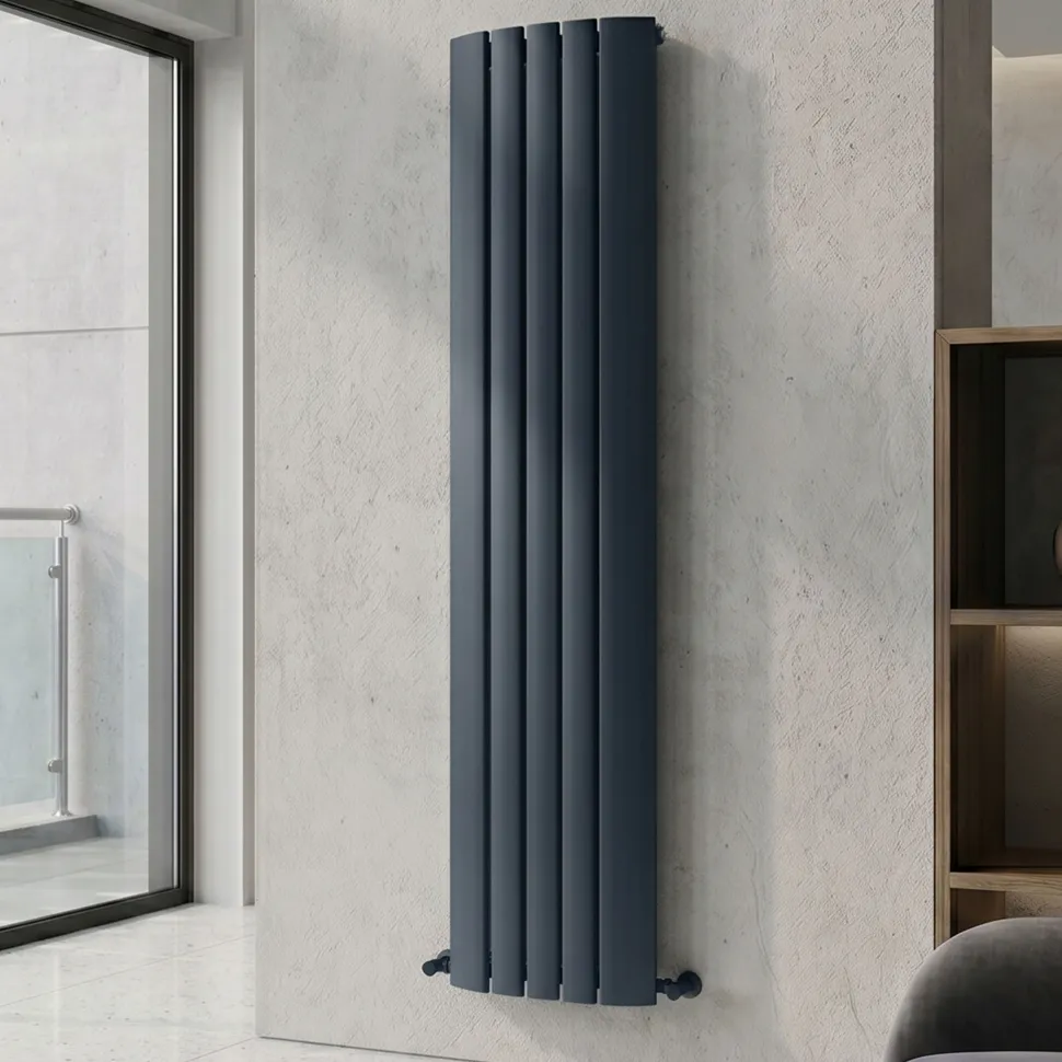 Carisa Gaia Oval Single Panel Vertical Aluminium Radiator