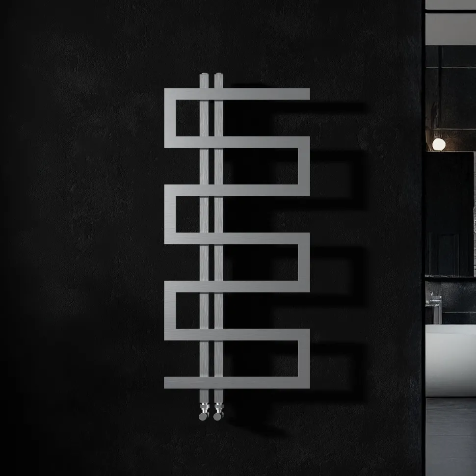 Carisa Ibiza Offset Stainless Steel Designer Heated Towel Rail