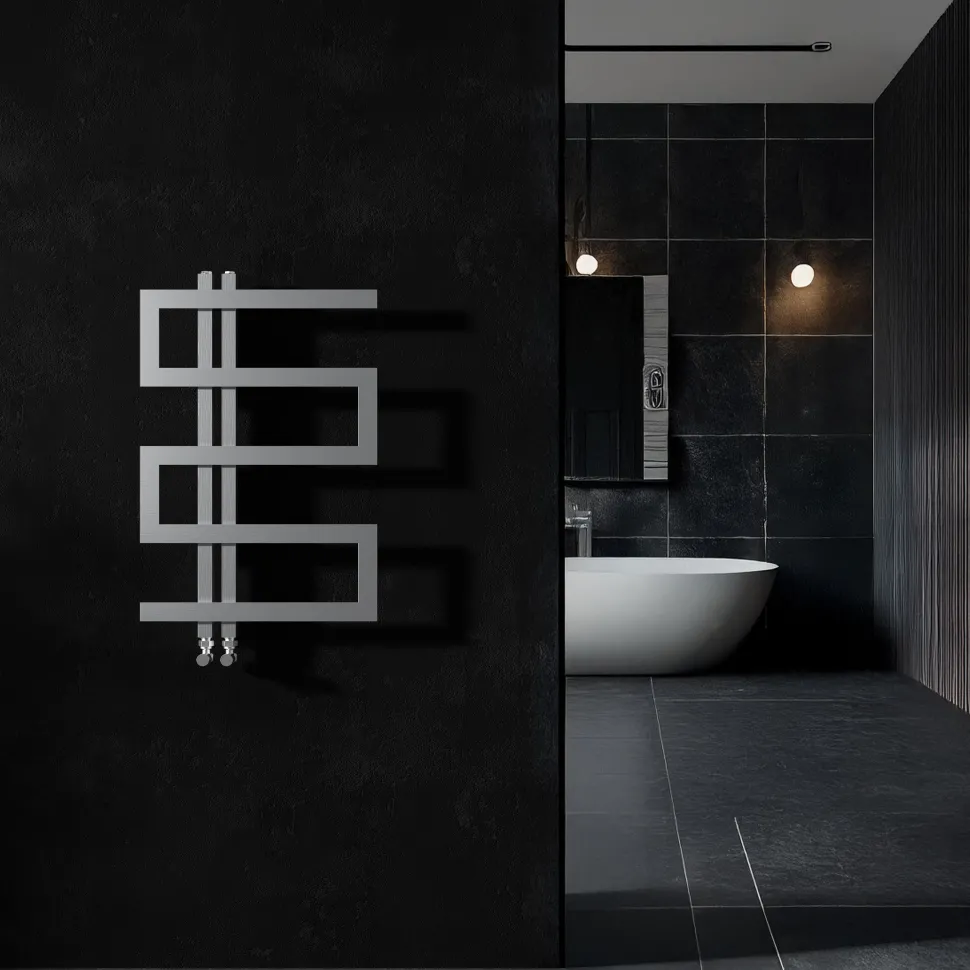 Carisa Ibiza Offset Stainless Steel Designer Heated Towel Rail