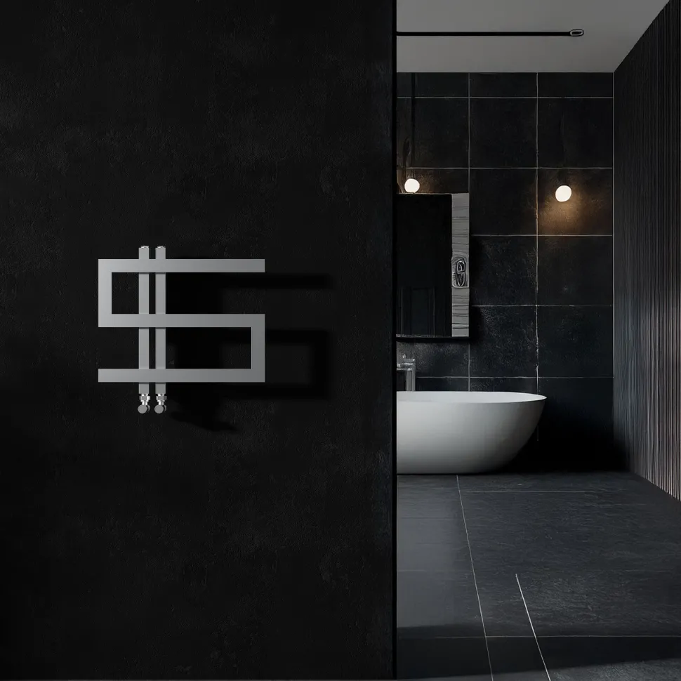 Carisa Ibiza Offset Stainless Steel Designer Heated Towel Rail